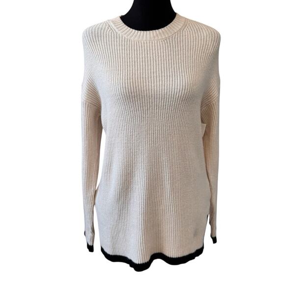 NEW T TAHARI Tan Long Sleeve Crew Neck Pullover Sweater Size M - Picture 2 of 6